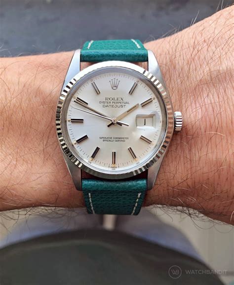 rolex datejust blue strap|Rolex Datejust 36mm leather strap.